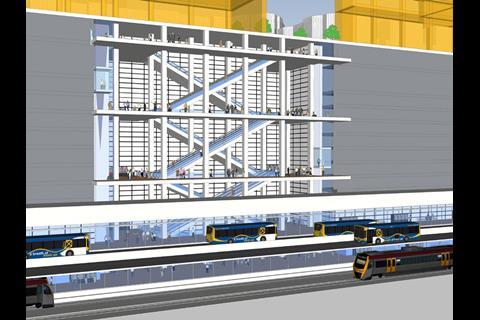 Impression of proposed George Street station for Brisbane's Underground Bus & Train project.